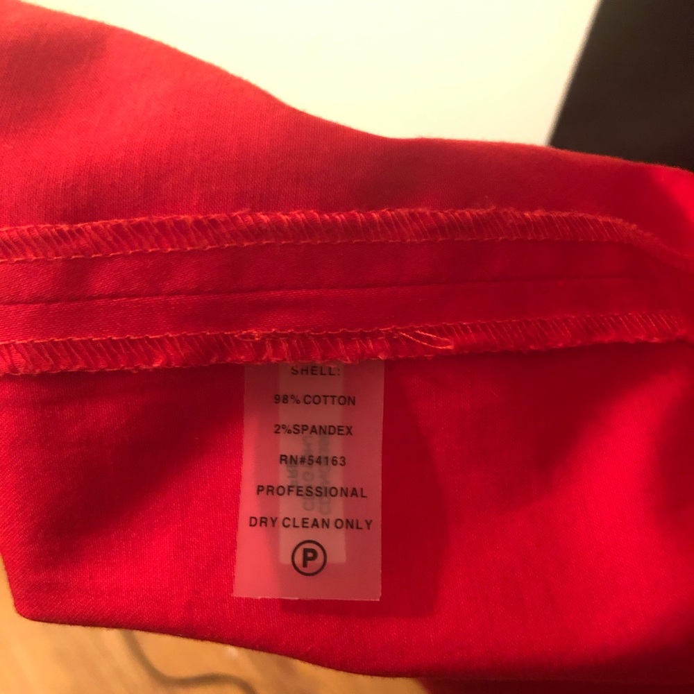 Calvin Klein Red Snap Front Dress w/ Belt Size 10 - Picture 6 of 6